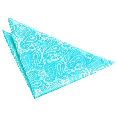 DQT Mens Paisley Floral Jacquard Pocket Square Wedding, Business & Formal Suit Handkerchief Turquoise DQT Mens Paisley Floral Jacquard Pocket Square Wedding, Business & Formal Suit Handkerchief Turquoise