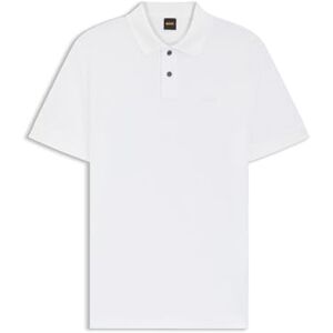 Boss Mens Prime Cotton-piqué Polo Shirt with Logo Detail White Boss Mens Prime Cotton-piqué Polo Shirt with Logo Detail White