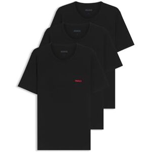 Hugo Boss Mens T-Shirt RN Triplet P Three-Pack of Logo-Print Underwear T-Shirts in Cotton Black Hugo Boss Mens T-Shirt RN Triplet P Three-Pack of Logo-Print Underwear T-Shirts in Cotton Black