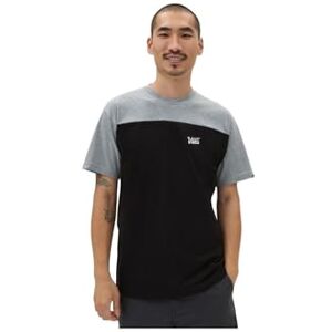 Vans Men's Script Crew Block SS T-Shirt, Black-Grey Heather, S Vans Men's Script Crew Block SS T-Shirt, Black-Grey Heather, S