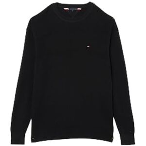 Tommy Hilfiger Men’s Textured Round Neck Jumper, Black (Black), XXL Tommy Hilfiger Men’s Textured Round Neck Jumper, Black (Black), XXL