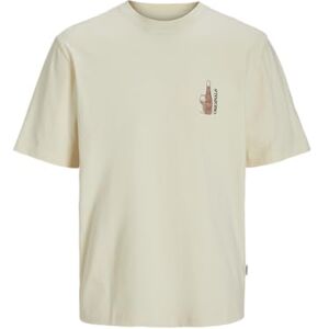 JACK & JONES Men's Jorroxbury Sketch Tee Ss Crew Neck T-Shirt, Antique White, M JACK & JONES Men's Jorroxbury Sketch Tee Ss Crew Neck T-Shirt, Antique White, M