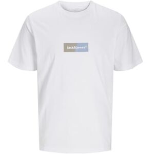 JACK & JONES Men's Jorbronx Rectangle Tee SS Crew Neck T-Shirt, Bright White, M JACK & JONES Men's Jorbronx Rectangle Tee SS Crew Neck T-Shirt, Bright White, M