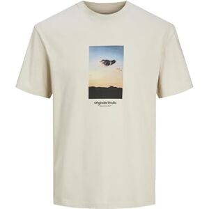 JACK & JONES Men's Jorvesterbro Picture Tee Ss Crew Neck Sn T-Shirt, Moonbeam/Detail:AW24, M JACK & JONES Men's Jorvesterbro Picture Tee Ss Crew Neck Sn T-Shirt, Moonbeam/Detail:AW24, M