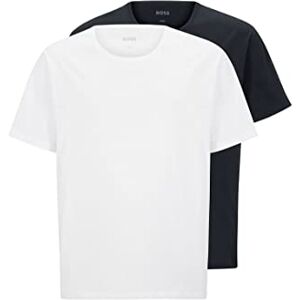 Boss Mens B-TShirtRN 2P Comfor Two-Pack of Cotton Underwear T-Shirts with Embroidered Logos Blue Boss Mens B-TShirtRN 2P Comfor Two-Pack of Cotton Underwear T-Shirts with Embroidered Logos Blue
