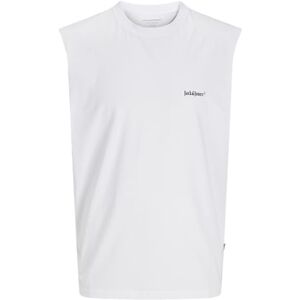 JACK & JONES Men's Jorvarenna Sleeveless Tee Ss Crew Neck, Bright White, L JACK & JONES Men's Jorvarenna Sleeveless Tee Ss Crew Neck, Bright White, L