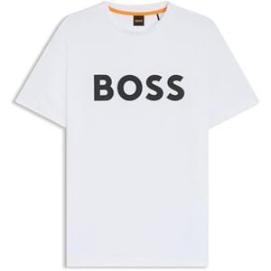 Boss Mens Thinking 1 Cotton-Jersey T-Shirt with Rubber-Print Logo Boss Mens Thinking 1 Cotton-Jersey T-Shirt with Rubber-Print Logo