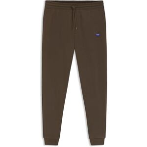 Hugo Boss Mens Napin Cotton-Terry Tracksuit Bottoms with Blue Logo Patch Hugo Boss Mens Napin Cotton-Terry Tracksuit Bottoms with Blue Logo Patch