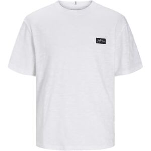 JACK & JONES Men's Jorportland Badge Tee SS Crew Neck T-Shirt, Bright White, XS JACK & JONES Men's Jorportland Badge Tee SS Crew Neck T-Shirt, Bright White, XS