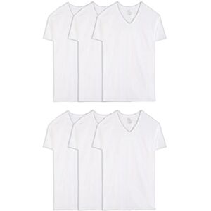 Fruit of the Loom Men's V-Neck Undershirts, Moisture Wicking & Tag Free, Also Available Sizes Underwear, Tall Man-White-6 Pack, 3XL (Pack of 6) Fruit of the Loom Men's V-Neck Undershirts, Moisture Wicking & Tag Free, Also Available Sizes Underwear, Tall Man-White-6 Pack, 3XL (Pack of 6)