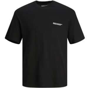 JACK & JONES Men's Jorvesterbro Back Tee Ss Crew Neck Sn Polo Shirt, Black, XL JACK & JONES Men's Jorvesterbro Back Tee Ss Crew Neck Sn Polo Shirt, Black, XL