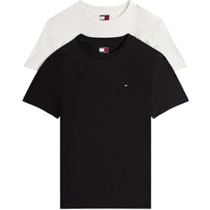 Tommy Jeans Mens TJM Xslim 2pack Jersey Tee Ext Dm0dm20687 S/S T-Shirt, Multi (Black/Ecru), 3XL Plus UK Tommy Jeans Mens TJM Xslim 2pack Jersey Tee Ext Dm0dm20687 S/S T-Shirt, Multi (Black/Ecru), 3XL Plus UK
