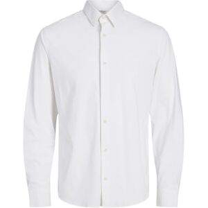JACK & JONES Men's Jprblaactive Stretch Shirt L/S Sn Casual, White/fit: Slim fit, XXL JACK & JONES Men's Jprblaactive Stretch Shirt L/S Sn Casual, White/fit: Slim fit, XXL