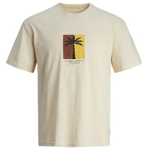 JACK & JONES Men's Jormarbella Branding Tee SS Crew Neck T-Shirt, Buttercream, XS JACK & JONES Men's Jormarbella Branding Tee SS Crew Neck T-Shirt, Buttercream, XS