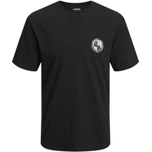 JACK & JONES Men's Jcofilo Tee Ss Crew Neck Aw23 Sn Polo Shirt, Black, XL JACK & JONES Men's Jcofilo Tee Ss Crew Neck Aw23 Sn Polo Shirt, Black, XL