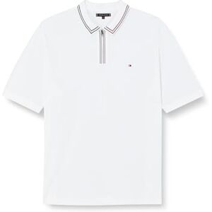 Tommy Hilfiger Men's BT-RWB Zip PLACKT TIPNG R Polo-B S/S, White, XXL Tommy Hilfiger Men's BT-RWB Zip PLACKT TIPNG R Polo-B S/S, White, XXL