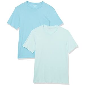 Amazon Essentials Men's T-Shirt Slim-Fit Short-Sleeve Crewneck, Pack of 2, Aqua Blue/Light Blue, XXL Amazon Essentials Men's T-Shirt Slim-Fit Short-Sleeve Crewneck, Pack of 2, Aqua Blue/Light Blue, XXL