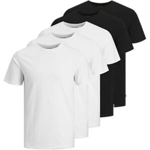 JACK & JONES Men's Jjeorganic Basic Tee Ss O-Neck 5pk Mp T-Shirt, Black/Pack:3white 2black, XXL JACK & JONES Men's Jjeorganic Basic Tee Ss O-Neck 5pk Mp T-Shirt, Black/Pack:3white 2black, XXL