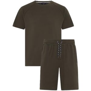 Ted Baker Men's Waffle T Shirt and Short Set Pajama, Khaki, XL Ted Baker Men's Waffle T Shirt and Short Set Pajama, Khaki, XL