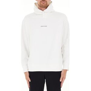 Armani Exchange Men's Small Front and Back Cotton French Terry Hooded Sweatshirt, off white, S Armani Exchange Men's Small Front and Back Cotton French Terry Hooded Sweatshirt, off white, S