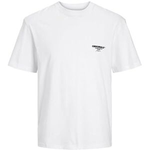 JACK & JONES Men's Jorbora Branding Tee Ss Crew Neck Blk T-Shirt, Bright White, S JACK & JONES Men's Jorbora Branding Tee Ss Crew Neck Blk T-Shirt, Bright White, S