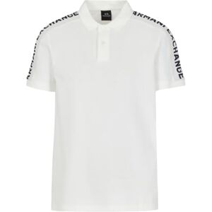 Armani Exchange Men's Short Sleeve Jacquard Logo Polo Shirt, Off White, S Armani Exchange Men's Short Sleeve Jacquard Logo Polo Shirt, Off White, S