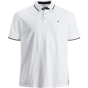 JACK & JONES Men's Jjepaulos Polo Ss Noos Ps T-Shirt, White/Detail:ps, 4XL Plus JACK & JONES Men's Jjepaulos Polo Ss Noos Ps T-Shirt, White/Detail:ps, 4XL Plus