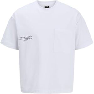 JACK & JONES Men's Jcohorizon Text Pocket Tee Ss Crew Neck, Bright White, M JACK & JONES Men's Jcohorizon Text Pocket Tee Ss Crew Neck, Bright White, M