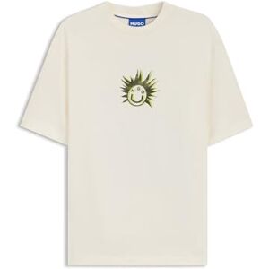 Hugo Boss Mens Nylix Cotton-Jersey T-Shirt with Happy Artwork Hugo Boss Mens Nylix Cotton-Jersey T-Shirt with Happy Artwork