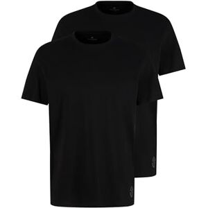 TOM TAILOR Men's Basic T-Shirt in Double Pack 1008638, 29999 Black, S TOM TAILOR Men's Basic T-Shirt in Double Pack 1008638, 29999 Black, S