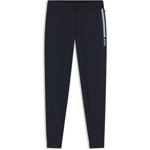 Boss Mens Authentic Pants Cotton-Terry Tracksuit Bottoms with Logo Print Dark Blue Boss Mens Authentic Pants Cotton-Terry Tracksuit Bottoms with Logo Print Dark Blue
