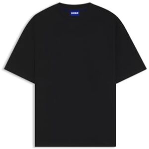 Hugo Boss Mens Nuwaffle Cotton-Jersey T-Shirt with Blue Logo Patch Hugo Boss Mens Nuwaffle Cotton-Jersey T-Shirt with Blue Logo Patch