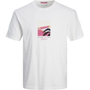 JACK & JONES Men's Jormarbella Front Tee SS Crew Neck T-Shirt, Bright White, L JACK & JONES Men's Jormarbella Front Tee SS Crew Neck T-Shirt, Bright White, L