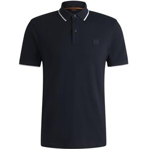 Boss Mens Passertip Logo-Patch Slim-fit Polo Shirt in Stretch Cotton Boss Mens Passertip Logo-Patch Slim-fit Polo Shirt in Stretch Cotton