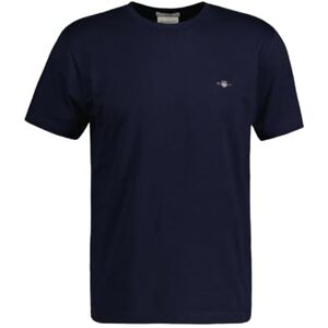 GANT Men's Slim Shield SS T-Shirt, Evening Blue, XL GANT Men's Slim Shield SS T-Shirt, Evening Blue, XL