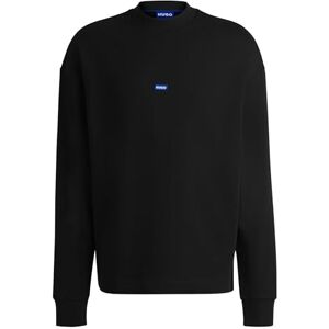 Hugo Boss Mens Nedro Cotton-terry sweatshirt with blue logo patch Hugo Boss Mens Nedro Cotton-terry sweatshirt with blue logo patch