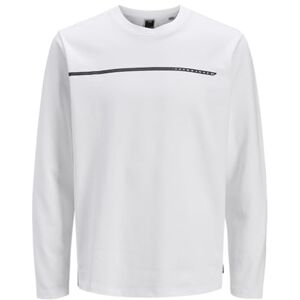 JACK & JONES Men's Jcofusion Full Branding Tee LS Crew Neck, Bright White, S JACK & JONES Men's Jcofusion Full Branding Tee LS Crew Neck, Bright White, S