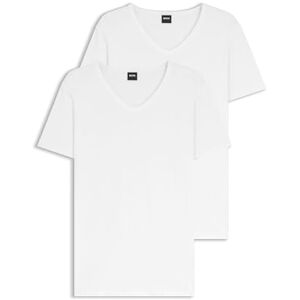 Boss Mens TShirtRN 2P Modern Two-Pack of Stretch-Cotton Underwear T-Shirts with Logo White Boss Mens TShirtRN 2P Modern Two-Pack of Stretch-Cotton Underwear T-Shirts with Logo White
