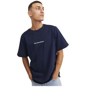 JACK & JONES Male T-Shirt RDD Printed Crew Neck T-Shirt, Blazer Navy, M JACK & JONES Male T-Shirt RDD Printed Crew Neck T-Shirt, Blazer Navy, M