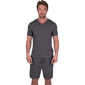 Light & Shade Men’s Cotton Pyjamas Set with Shorts & T-Shirt Breathable Lightweight Summer Nightwear with Pockets Comfortable Men’s Loungewear (Charcoal Marl, L) Light & Shade Men’s Cotton Pyjamas Set with Shorts & T-Shirt Breathable Lightweight Summer Nightwear with Pockets Comfortable Men’s Loungewear (Charcoal Marl, L)