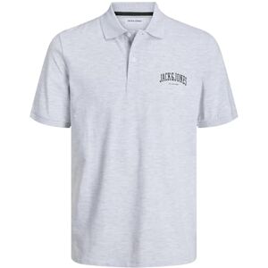 JACK & JONES Men's Jjejosh Polo Ss Sn Long Sleeve Shirt, White Melange, L JACK & JONES Men's Jjejosh Polo Ss Sn Long Sleeve Shirt, White Melange, L