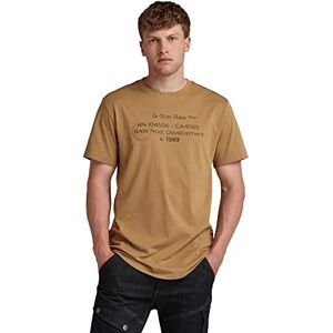 G-STAR RAW G-Star Men's Lash Text Graphic T-Shirt, Brown (fennel seed D21200-336-C961), S G-STAR RAW G-Star Men's Lash Text Graphic T-Shirt, Brown (fennel seed D21200-336-C961), S