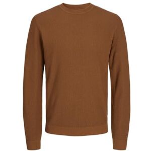 JACK & JONES Men's Jprcclucas Structure Knit Crew Neck Jumper, Nuthatch, L JACK & JONES Men's Jprcclucas Structure Knit Crew Neck Jumper, Nuthatch, L