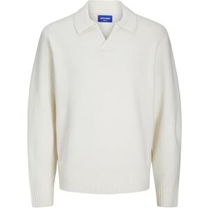 JACK & JONES Men's Jorollie Knit Ls Polo Jumper, Sea Salt, L JACK & JONES Men's Jorollie Knit Ls Polo Jumper, Sea Salt, L