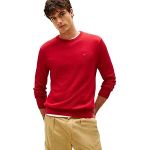 Tommy Hilfiger Men’s Essential Cotton Round Neck Jumper, Red (Medium Red), XXL Tommy Hilfiger Men’s Essential Cotton Round Neck Jumper, Red (Medium Red), XXL