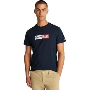 Tommy Jeans Men’s Slim Entry Graphic Long Sleeve Round Neck T-Shirt, Blue (Dark Night Navy), S Tommy Jeans Men’s Slim Entry Graphic Long Sleeve Round Neck T-Shirt, Blue (Dark Night Navy), S