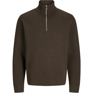 JACK & JONES Men's Jprblamilano Stitch Knit Half Zip Sn Jumper, Slate Black, S JACK & JONES Men's Jprblamilano Stitch Knit Half Zip Sn Jumper, Slate Black, S