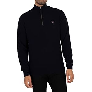 GANT Men's Superfine Lambswool Half Zip Pullover Sweater, Marine, GANT Men's Superfine Lambswool Half Zip Pullover Sweater, Marine,