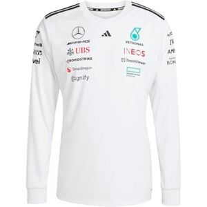 adidas Men's Mercedes AMG Petronas Formula ONE Team Driver Jersey Long Sleeve White Men, White/Black, S adidas Men's Mercedes AMG Petronas Formula ONE Team Driver Jersey Long Sleeve White Men, White/Black, S