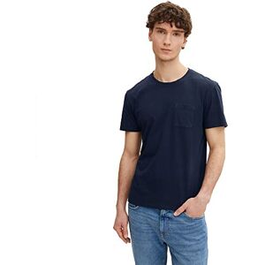 TOM TAILOR Men's T-Shirt with Chest Pocket 1032411, 10668 Sky Captain Blue, XXS TOM TAILOR Men's T-Shirt with Chest Pocket 1032411, 10668 Sky Captain Blue, XXS